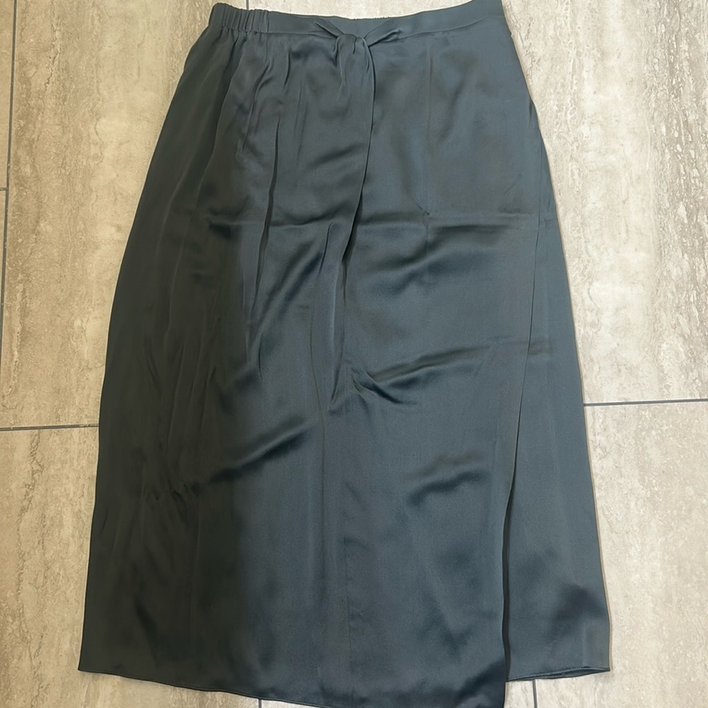 Vince silk wrap front skirt